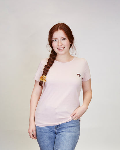 Polera Wading Anglers Algodón Orgánico Rosa Mujer