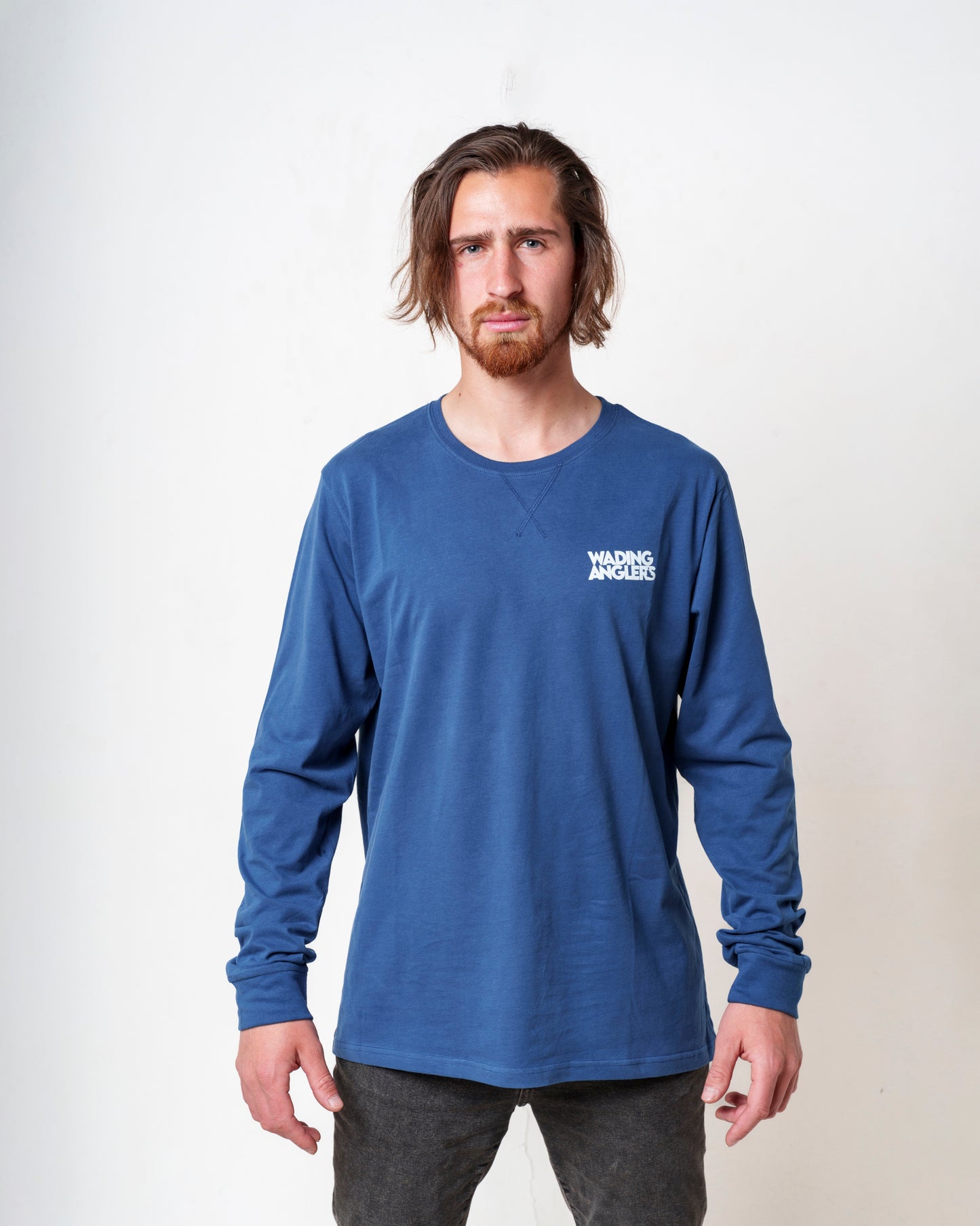 Polera Wading Anglers Manga Larga Azul Navy