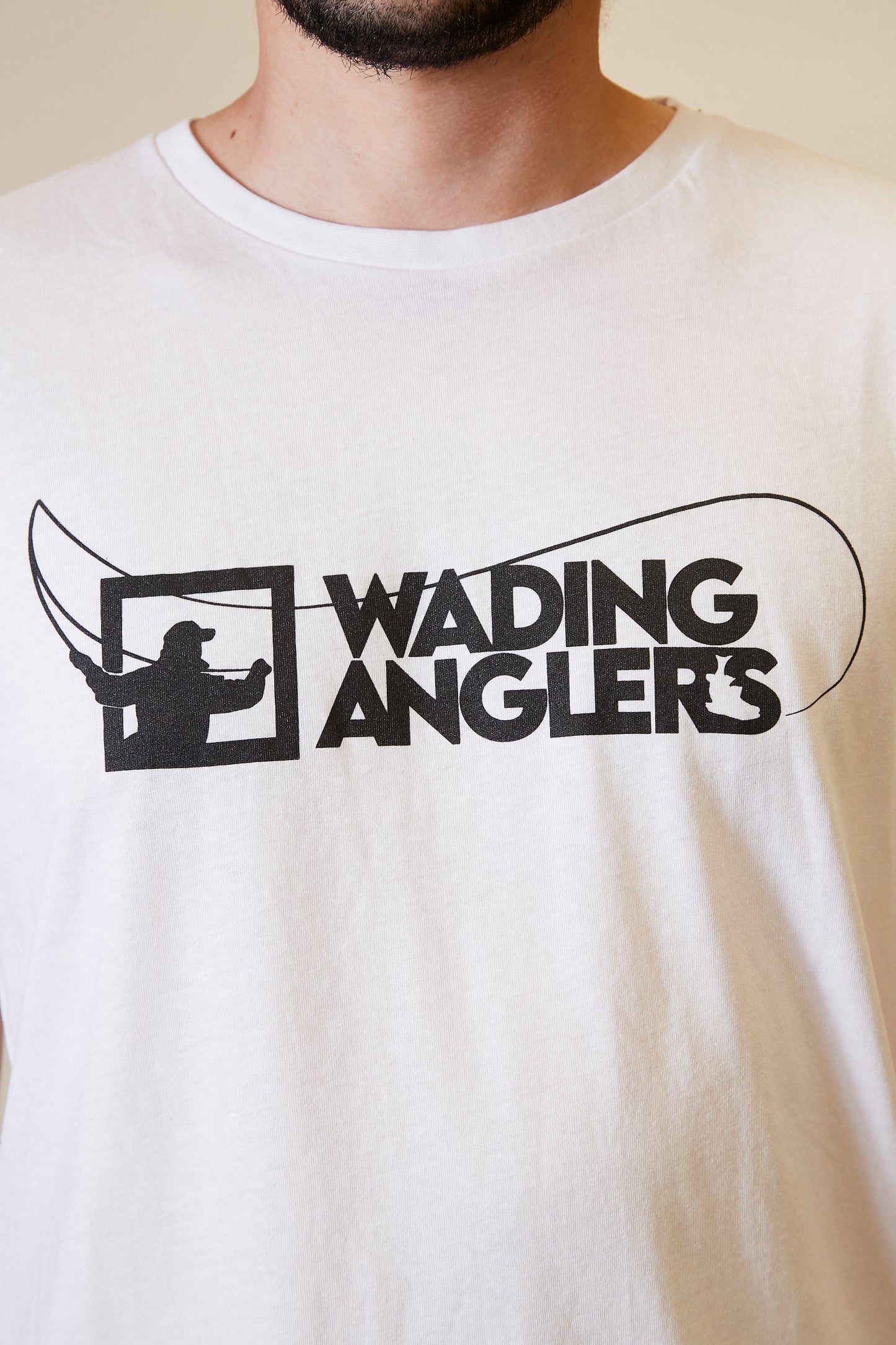 Polera Wading Anglers Algodón Orgánico Blanca Hombre