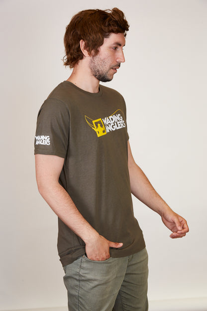 Polera Wading Anglers Algodón Orgánico Verde Musgo Hombre