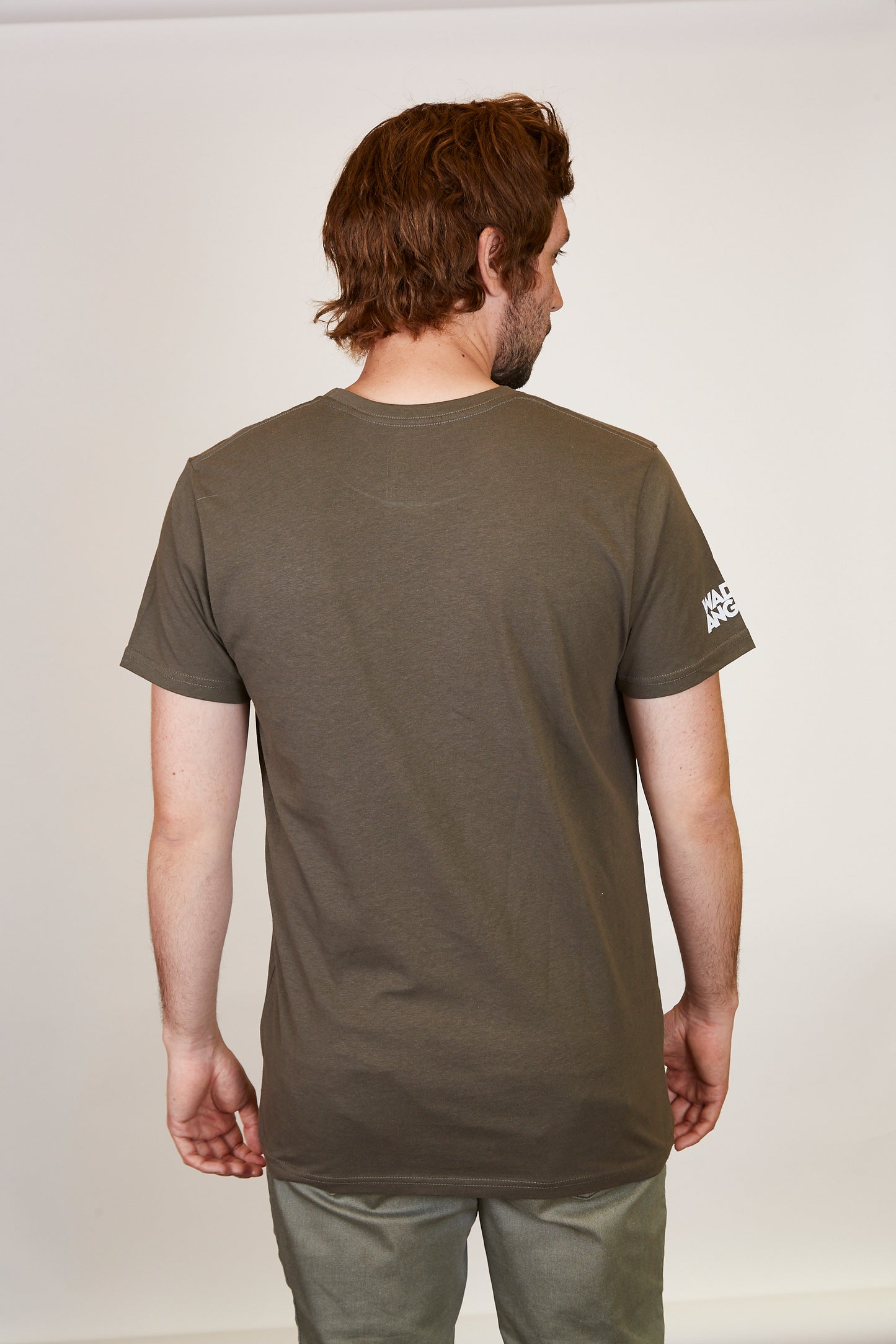 Polera Wading Anglers Algodón Orgánico Verde Musgo Hombre