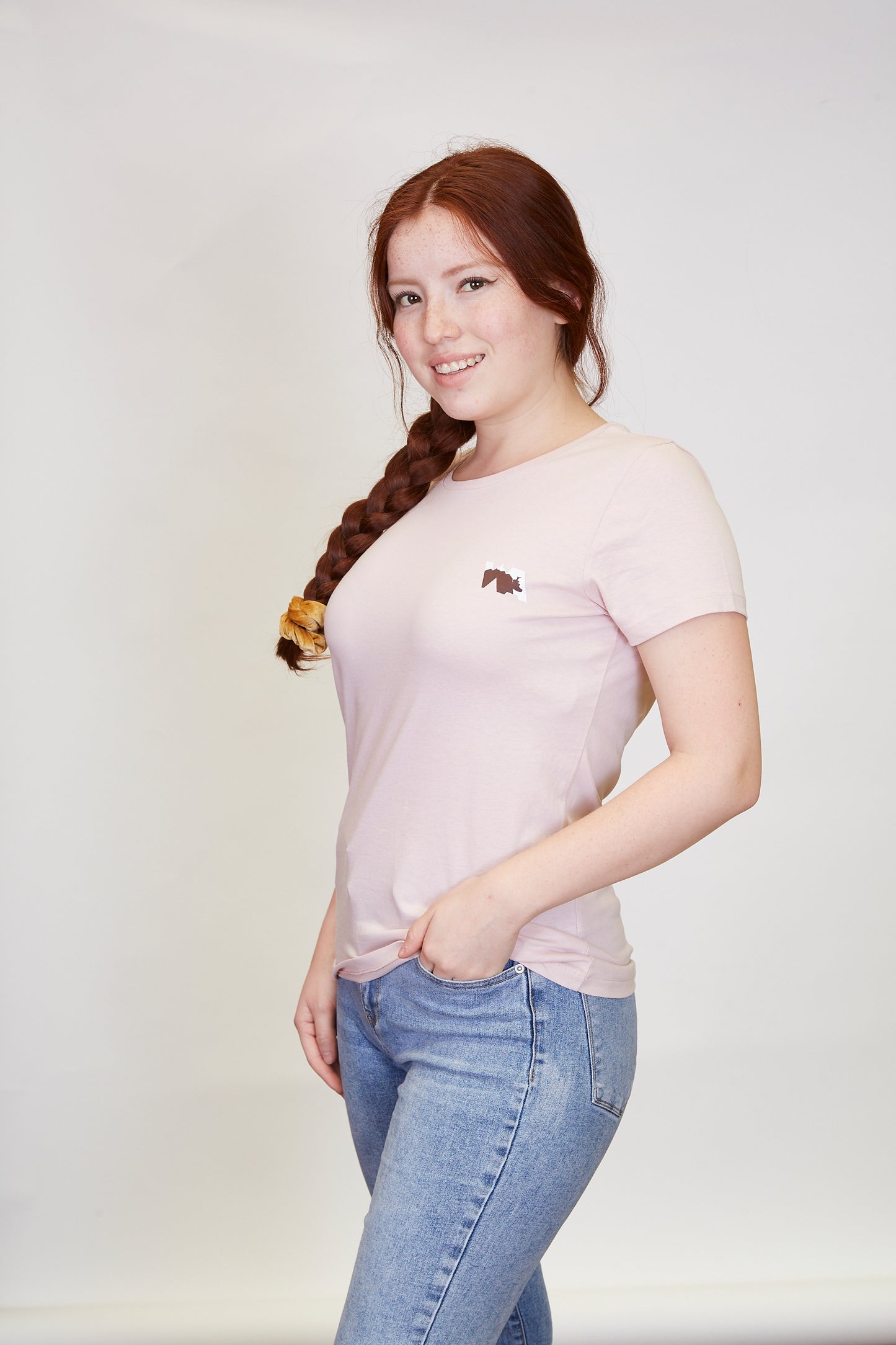 Polera Wading Anglers Algodón Orgánico Rosa Mujer